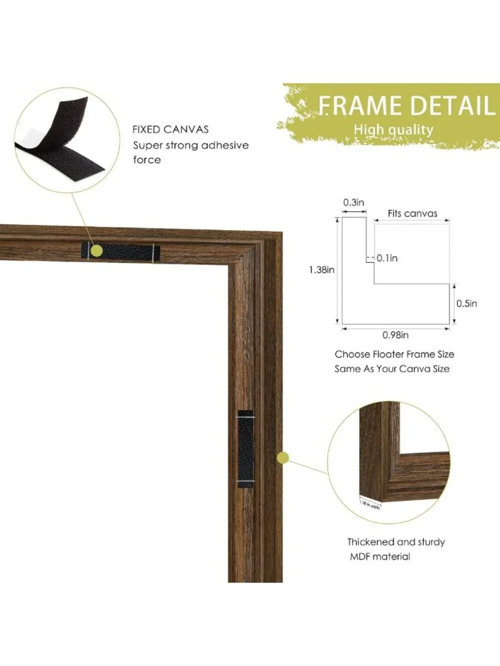 11x14 Brown Canvas Floater Frame - 0.9